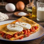 Crêpes copieuses à la ratatouille et mozzarella fondante