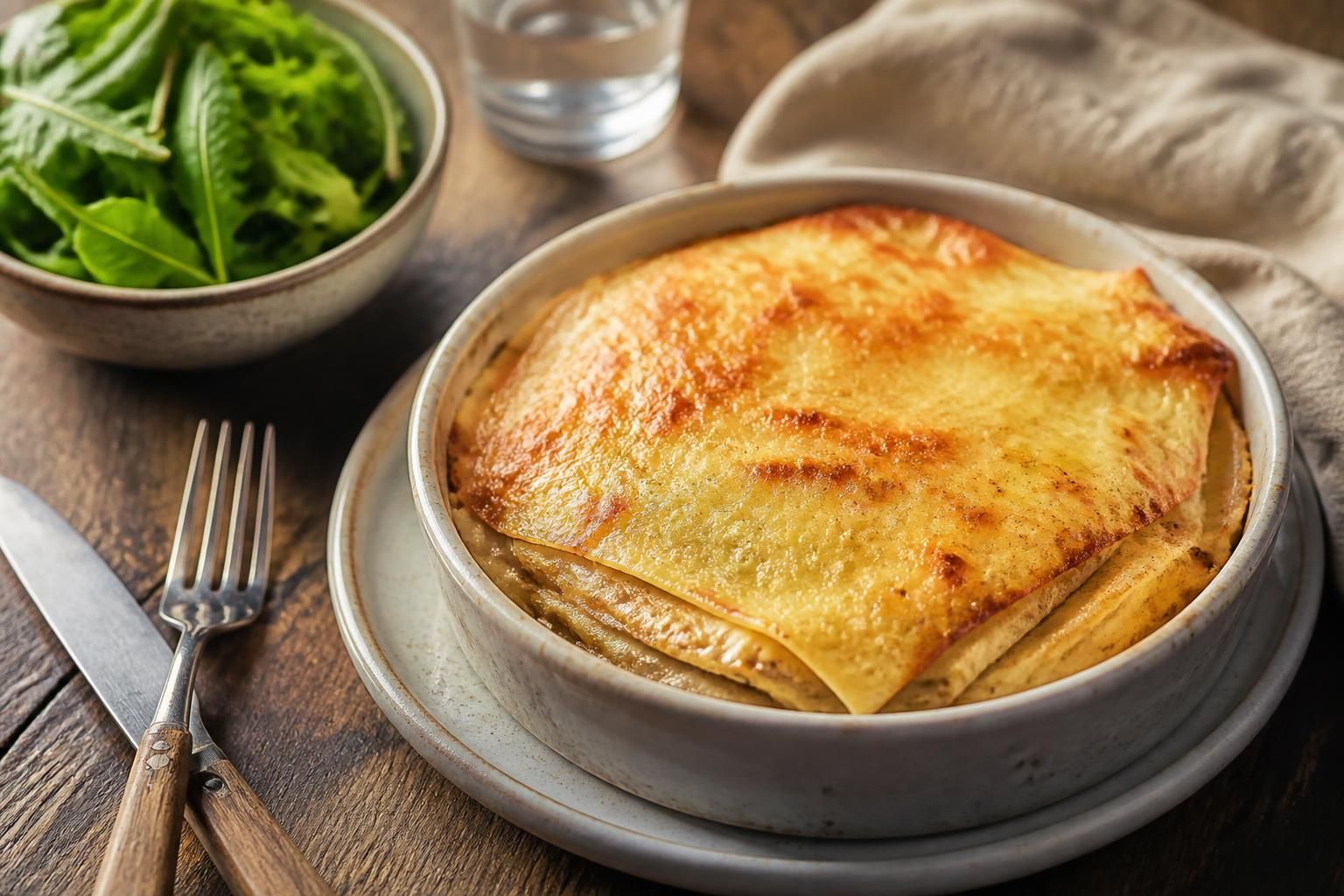 Pâte à crêpes pour 1 personne dans un petit saladier avec un œuf, de la farine et du lait, prête à cuire
