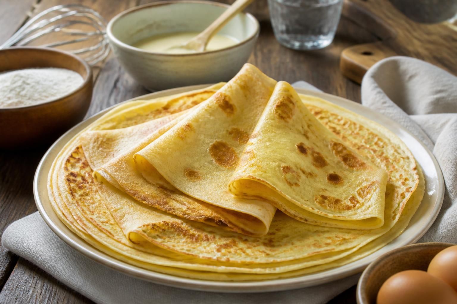 Recette de crêpes sans lait : légères, moelleuses et faciles à faire
